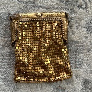 Rare vintage gold Metal Mesh Bag Coin Purse
